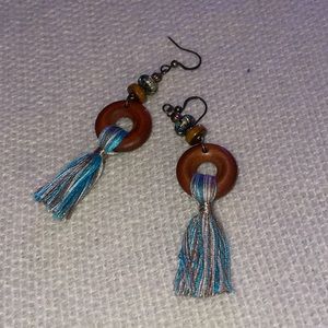 Fun Wood tassel earrings